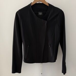 ATHLETA black Stellar moto jacket asymmetrical zip small